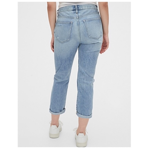 ❤️ GAP Boyfriend Jeans size 6 Mid-Rise Distress Crop size 28 (size 6) NWTS-$90 - Picture 5 of 6